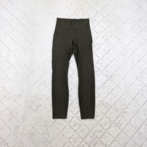 Lululemon Leggings Women's 4 Green Dark Olive Train Times ⅞ Pants Luxtreme 25”